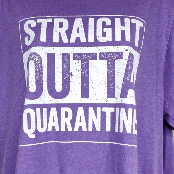 Women's Straight Outta Quarantine Purple XL Graphic Tshirt - Picture 3 of 8